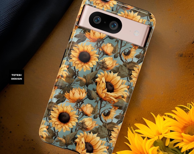 Sunflowers Google Pixel Phone Cases,  9 8 7 6 5 Pro XL, vintage floral tough phone cases | Glossy Matte | Gift for Friend