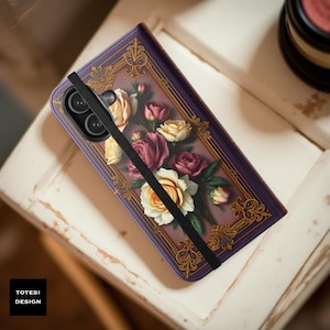 Vintage Books Floral Bookcase iPhone Galaxy Cover Wallet Case stand cardholder faux leather