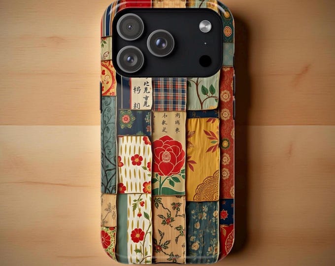 Retro Vintage Floral Pattern MagSafe iPhone Case | Impact-Resistant Dual-Layer