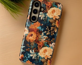 Boho Chic Floral Art Aesthetic Samsung Galaxy Tough Case S24 S23 S22 S21 Plus Ultra| Glossy or Matte| Gift for Flower Lover