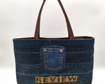 Upcycling Jeanstasche, Handtasche, Schultertasche, Shopper