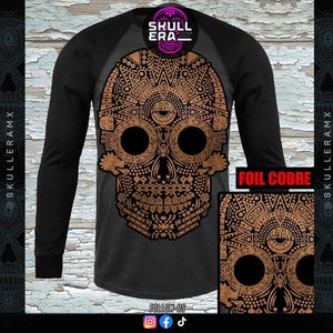 Foil Sugar Skull T-shirt - Mexican Art Style - Foil Printing - Hecho en México