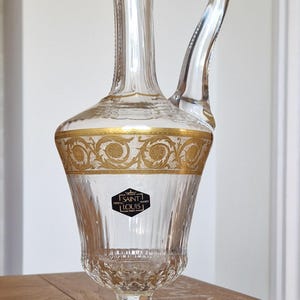 Luxury St. Louis Thistle Gold decanter crystal France