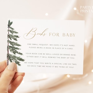 Editable Winter Books For Baby Card Template, Instant Baby It's Cold Outside Books For Baby Shower Insert, Christmas Tree Baby Shower, A30