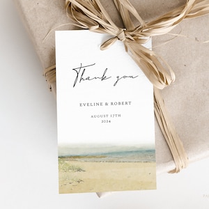 MARIS Printable Beach Wedding Thank You Tag, Coastal Favor Tag Template, Beach Theme Instant Download Tag, Editable Seaside Thank You Tag
