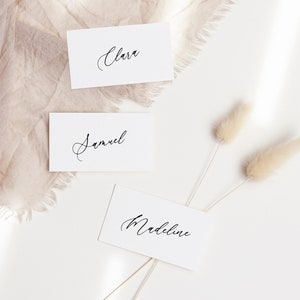 Minimalist Wedding Place Card Template, Editable Modern Place Card, Printable Name Card, Tent Fold Flat Place Card, Instant Download, F03