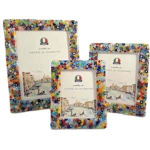 Murano Glass Photo Frame with Murrine multicolor