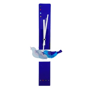 Horloge murale à pendule en verre de Murano STYLO BIRD