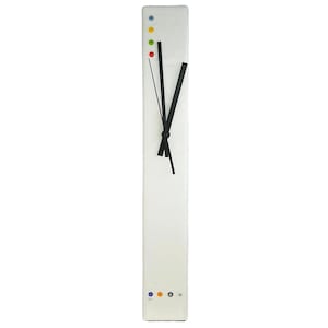 Horloge murale en verre de Murano STYLO BLANC