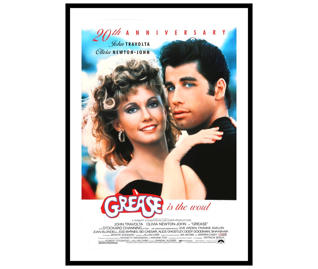 Grease 20th Anniversary Movie Poster Print Etsy