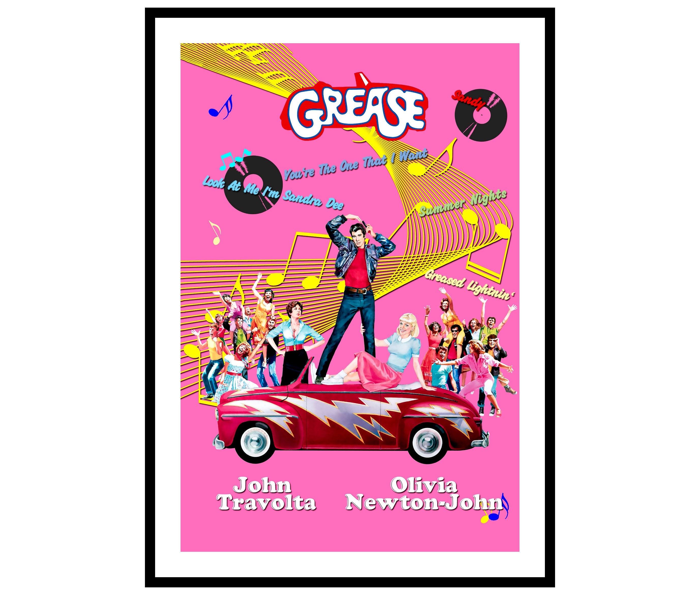Grease Music Movie Poster Print Etsy