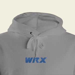 Moletom com capuz com logotipo WRX: Moletom bordado em mistura de algodão para fãs de carros JDM
