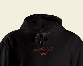 Custom Subaru WRX STI Embroidered Silhouette Hoodie