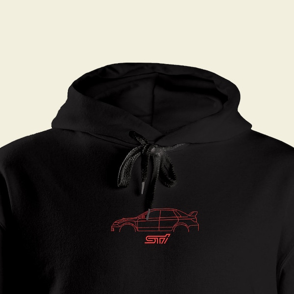 Custom Subaru WRX STI Embroidered Silhouette Hoodie