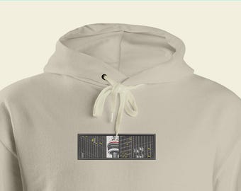 Embroidered Toronto Hoodie: CN Tower Skyline, Unisex Fleece