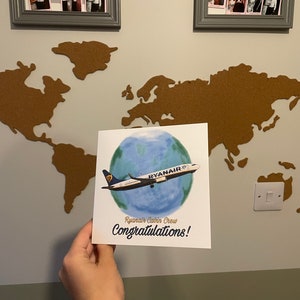 Tarjeta Ryanair / Regalo de aviación / Aeronave / Tripulación de cabina / Piloto / Nuevo trabajo / Tarjeta de felicitación / BA / Airbus / Avión / Regalo para piloto