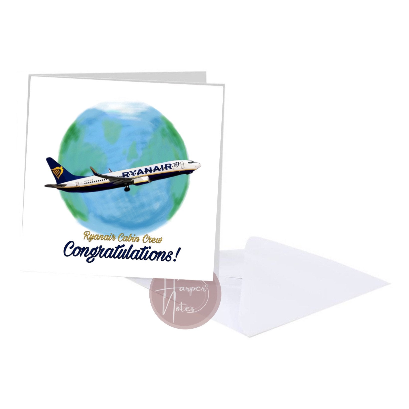 Ryanair Card Aviation Gift Aircraft Cabin Crew Pilot New Job Congratulations Card BA Airbus
