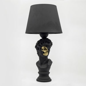 Table lamp, His and Hers, Decorative lamp, Bedside table light, Skull lamp, Home decor, Modern shade, Goth decor- David and Venus lamp