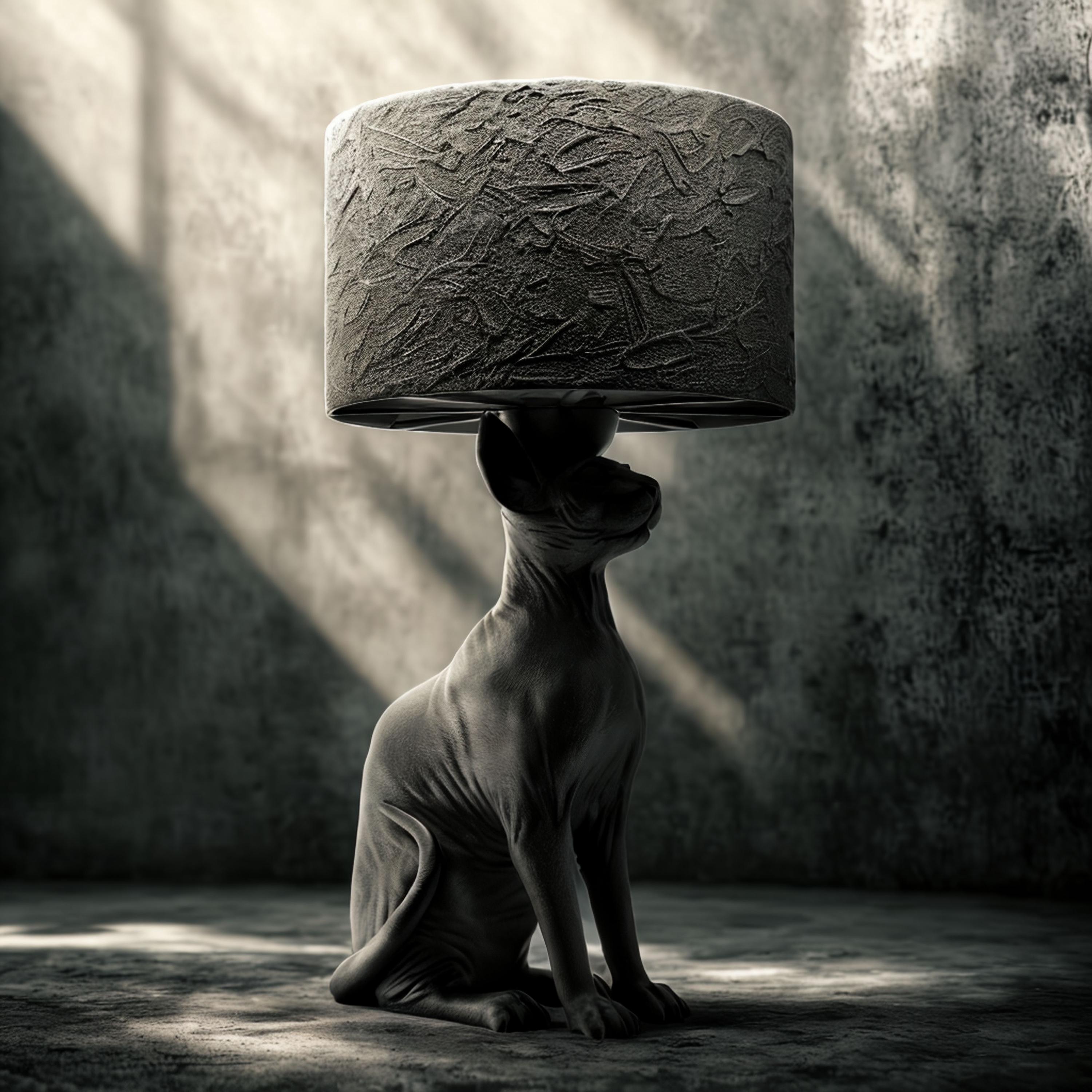 Table Lamp, Sphynx Lamp, Decorative Lamp, Bedside Table