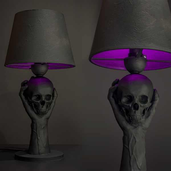 Table lamp, Decorative lamp, Bedside table light, Skull lamp, Home decor, Modern lamp, Goth lamp, Goth decor, Black lamp- To Be Or