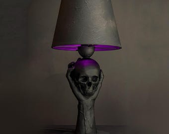 Table lamp, Decorative lamp, Bedside table light, Skull lamp, Home decor, Modern lamp, Goth lamp, Goth decor, Black lamp- To Be Or
