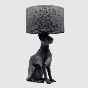 Sphynx Cat Table Lamp: Handmade Goth Home Decor