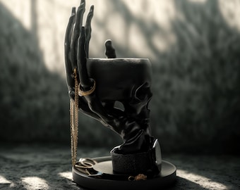 Jewelry hand, Skull decor, Ring organizer, Ring Holder, Skull tray, Unique Gifts, Earrings & Ring Display, Accessory tree, Tree Stand,Skulls