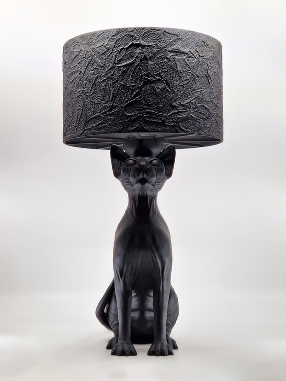 Cat Table Lamp Sculpture Statue Figurine ~ Arched Back Base