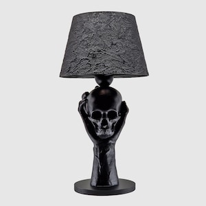 Table lamp, Decorative lamp, Bedside table light, Skull lamp, Home decor, Modern shade, Goth decor, Goth lamp, Black lamp- To Be Or