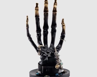 Jewelry hand, Skeleton decor, Ring organizer, Ring Holder, Unique Gifts, Earrings & Ring Display, Accessory tree, Tree Stand, Skull hand