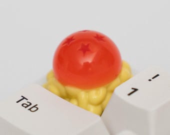 Dragon Ball on Nimbus Cloud Keycap: Handmade Resin Artisan Keycap