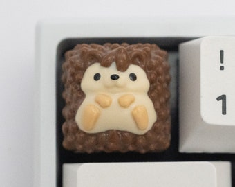 Little Hedgehog Keycap | Cute Kawaii Handmade Keycap | Multishot Resin Cast Keycap | Hiko 3D Keycap