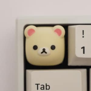 Korilakkuma Bear Artisan Keycap | Cute Kawaii Handmade Keycap | Multishot Resin Cast Keycap