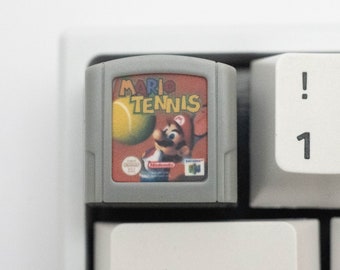 Mario Tennis N64 Cartridge Artisan Keycap | Custom Resin Cast Retro Game Keycap for Keyboards