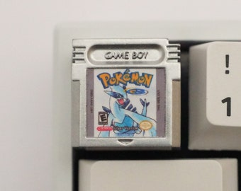 Silver Gameboy Cartridge Keycap: Handmade Resin Artisan Keycap