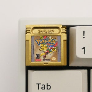 Gold Gameboy Cartridge Artisan Keycap | Resin Cast Keycap | Custom Gameboy Keycap