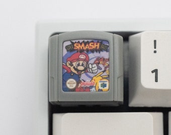 Super Smash Bros Cartridge Keycap: N64 Handmade Resin Artisan Keycap