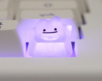 Crystal Ditto Artisan Keycap | Custom Pokemon Keycap for RGB Keyboard