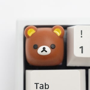 Rilakkuma Bear Keycap - Kawaii Handmade Resin Artisan Keycap