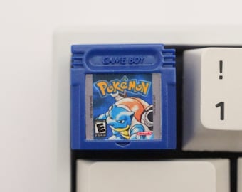 Blue Gameboy Cartridge Keycap: Handmade Resin Artisan Keycap
