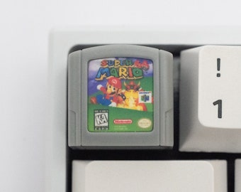 Super Mario 64 Cartridge Keycap: N64 Handmade Resin Artisan Keycap