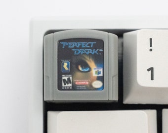 Perfect Dark N64 Cartridge Artisan Keycap | Retro Resin Cast