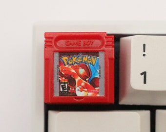 Red Gameboy Cartridge Artisan Keycap | Resin Cast Keycap | Custom Gameboy Keycap