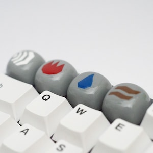 Keycap básico de artesão rúnico Runescape | Ar, Fogo, Água, Terra | Keycap personalizado de resina fundida