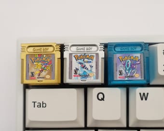 Gold Silver Crystal Gameboy Cartridge Artisan Keycap | Second Generation