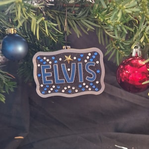 Elvis Blue Christmas Pendant with Elvis Film 2022 Logo &quot;Belt buckle Design&quot; Elvis Christmas Bauble /Pendant