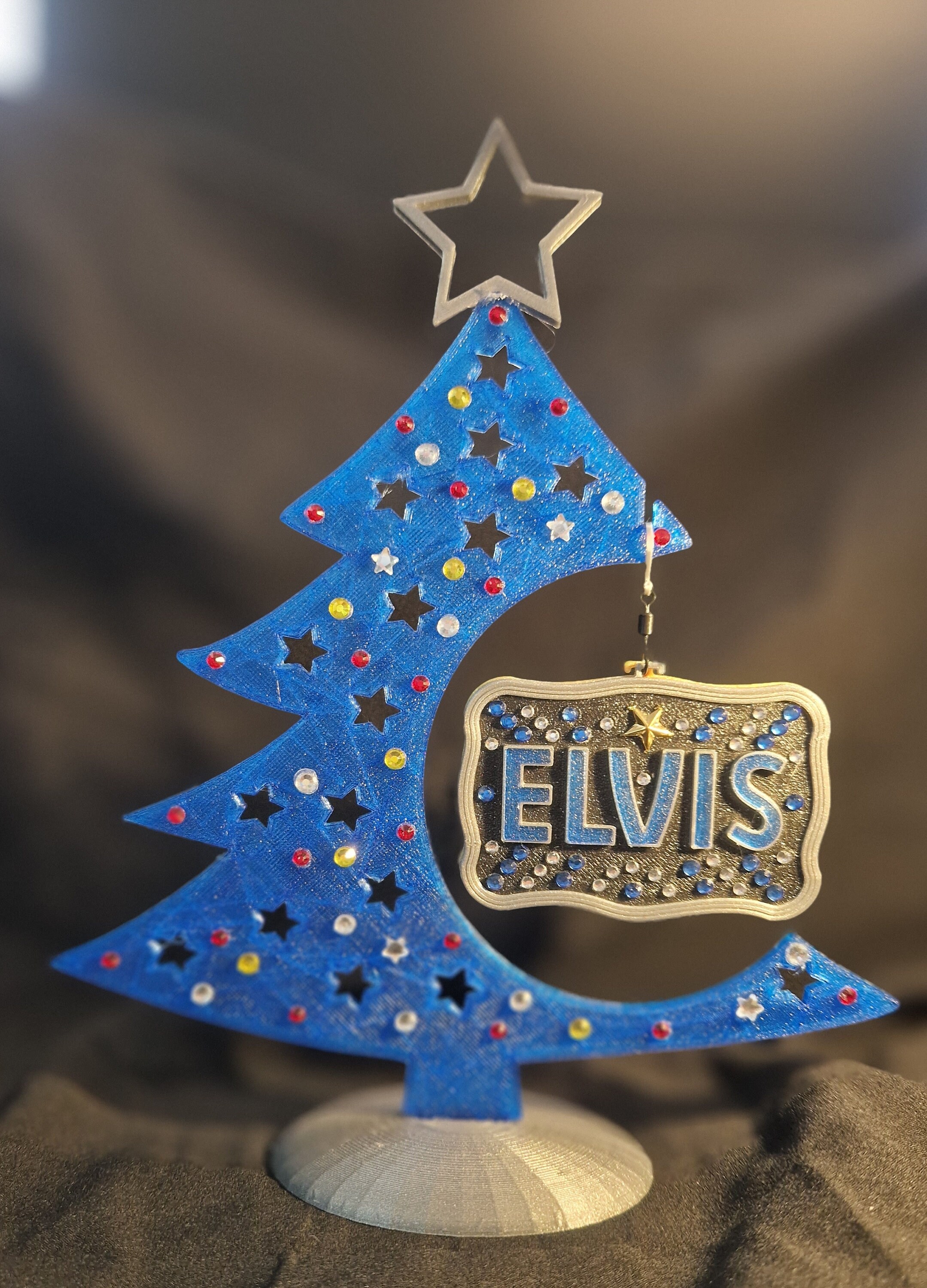 Elvis blue Christmas Christmas Tree With elvis Film 2022 Rotating Two ...