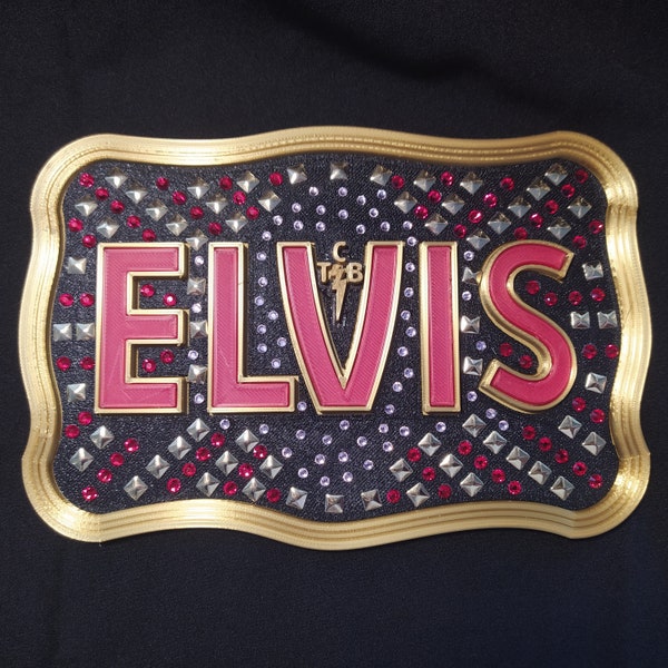 Elvis Film 2022 Logo  "Belt buckle" Schild mit Strass