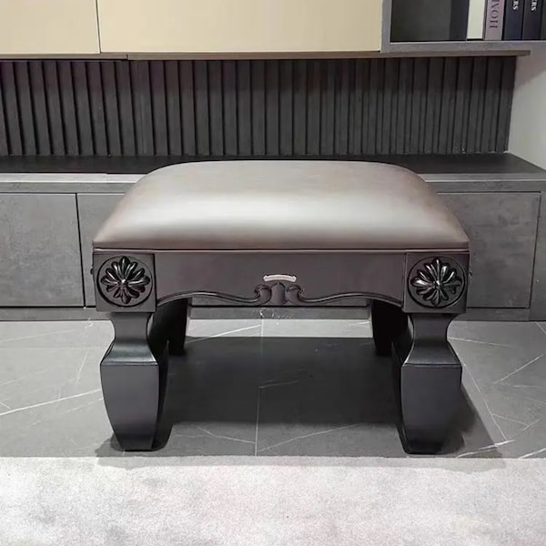 Chrome Hearts Nordic furniture Solid Wood Ottoman Footrest Living Room Bedroom Foot Pedal Sofa Stool Makeup Piano