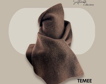 Warm and cozy, brown scarf, 100%yak wool